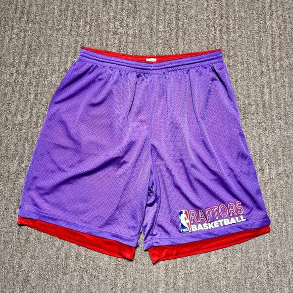 Mitchell & Ness Toronto Raptors Reversible Mesh Shorts Purple Red Large - Picture 5 of 8